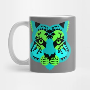 Tiger Face, Blue and Green Mug